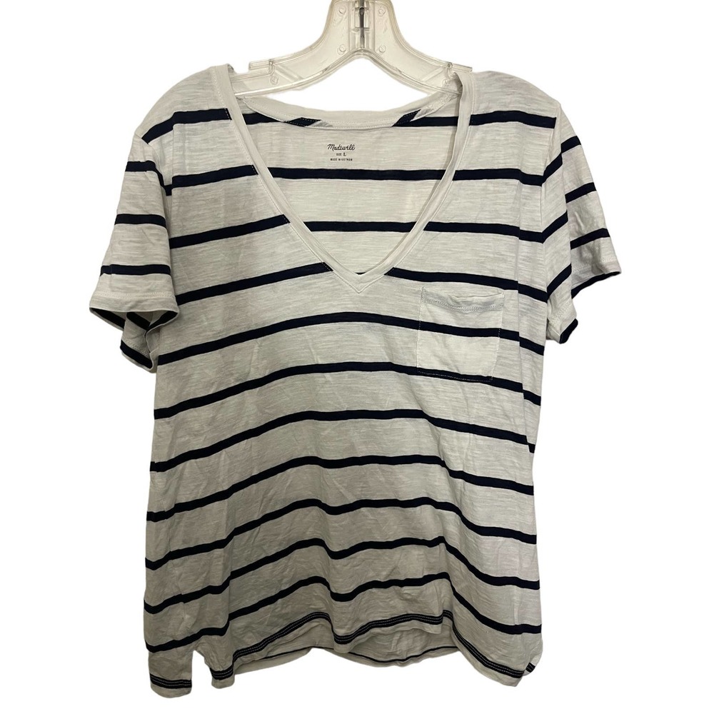 madewell white and blue  tshirt size large